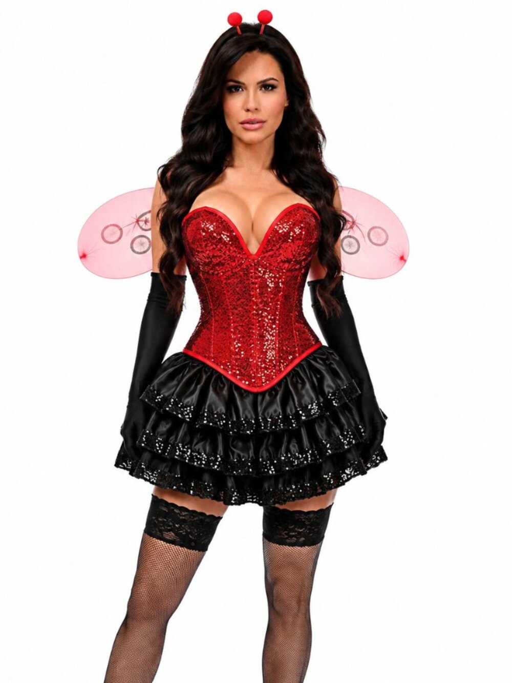 4 PC Sequin Ladybug Corset Costume